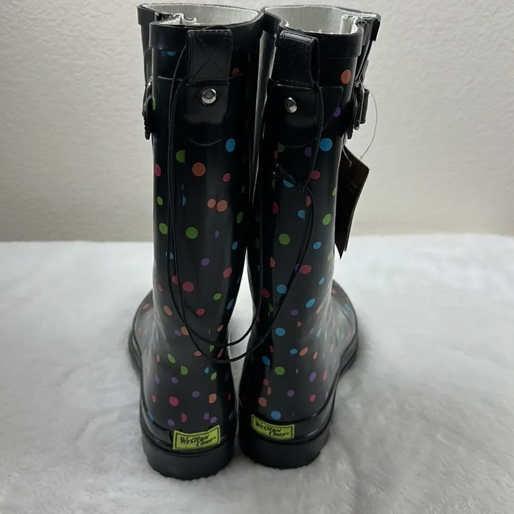 Western Chief Womens‎ Simple Dot Navy Rain boots